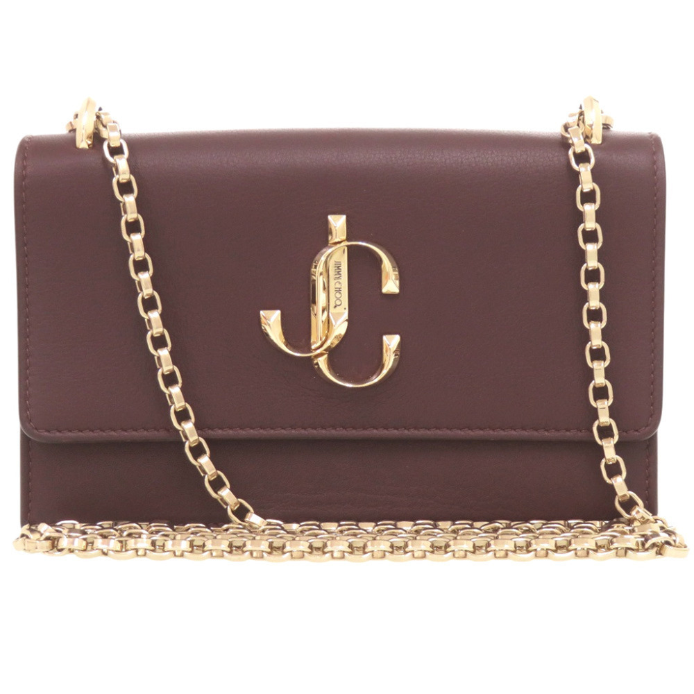 Jimmy Choo Bohemia Chain Shoulder Leather Bordeaux Bag 0620